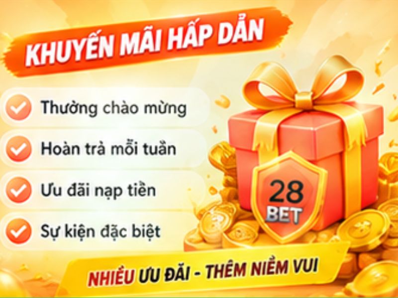 Khuyến Mãi 28BET đa dạng, hấp dẫn